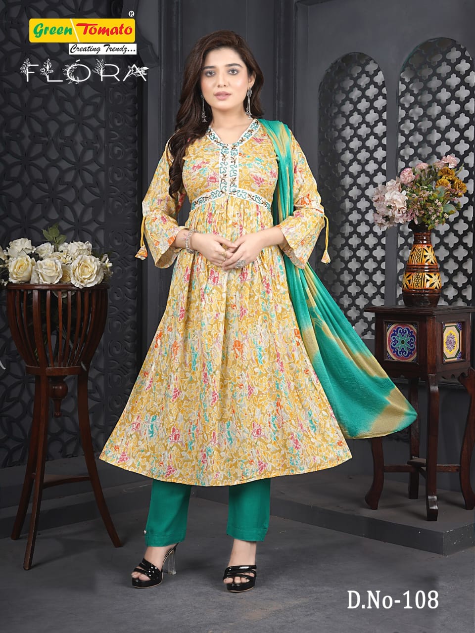 Green Tomato Flora Aaliya Cut Readymade Suits
